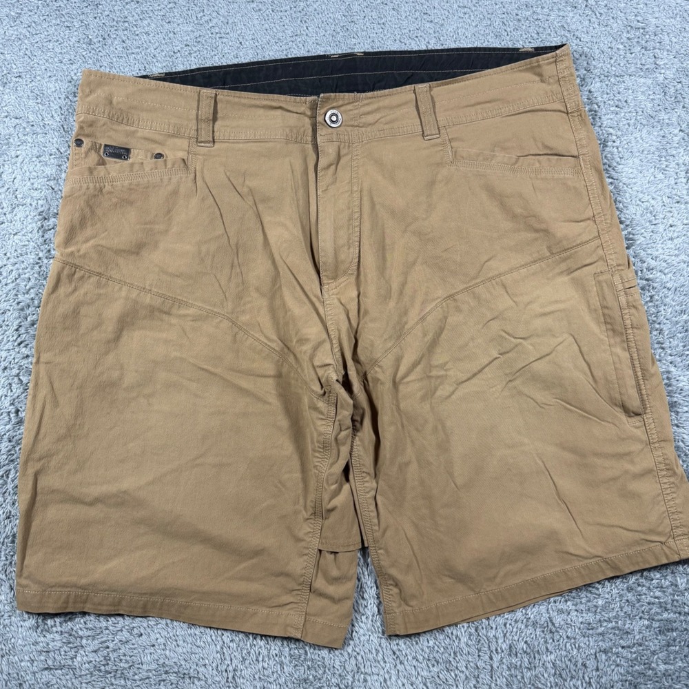 KUHL Renegade Cargo Shorts Mens 40 Tan Vented Crotch Hiking Outdoor Pockets